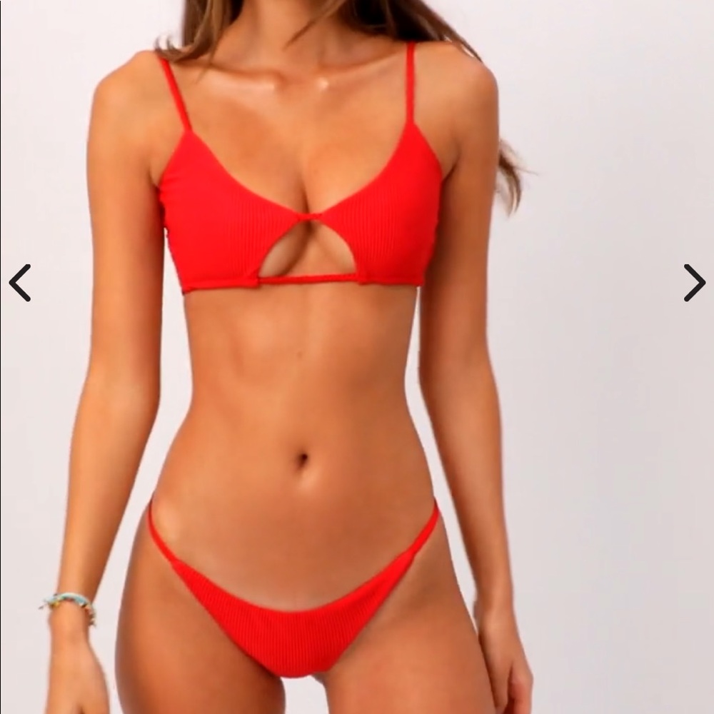 Frankies Bikinis red Willa top and matching bottom